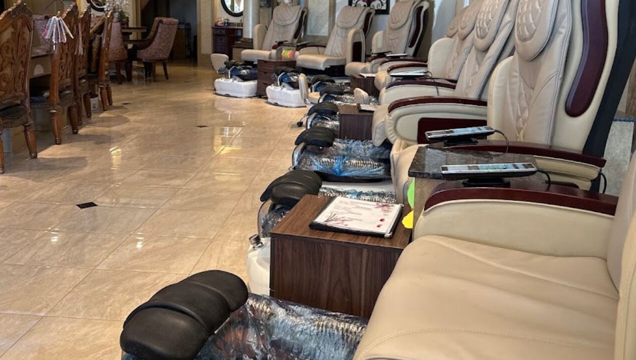 Comfy pedicure chairs at Shellac Nail & Spa, Oklahoma City, Oklahoma for ultimate relaxation.