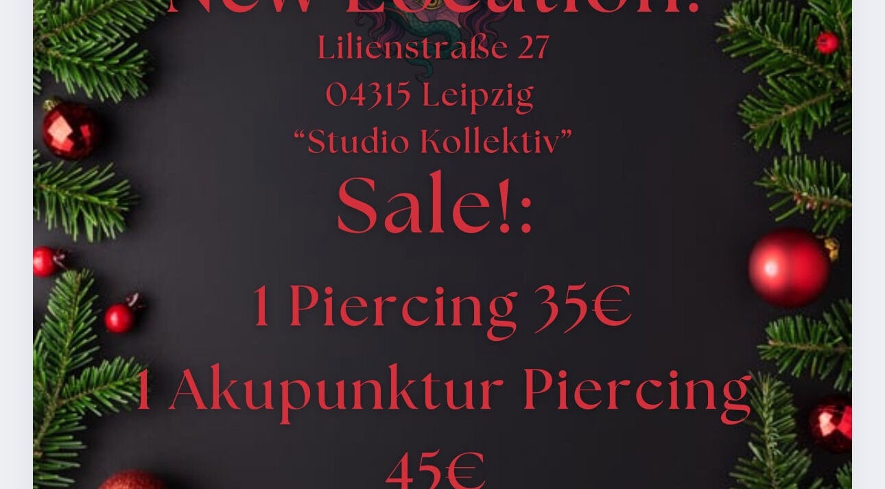 Soul Art in Leipzig, Sachsen, DE: Weihnachtsangebot mit Piercing und Akupunktur zu reduzierten Preisen.