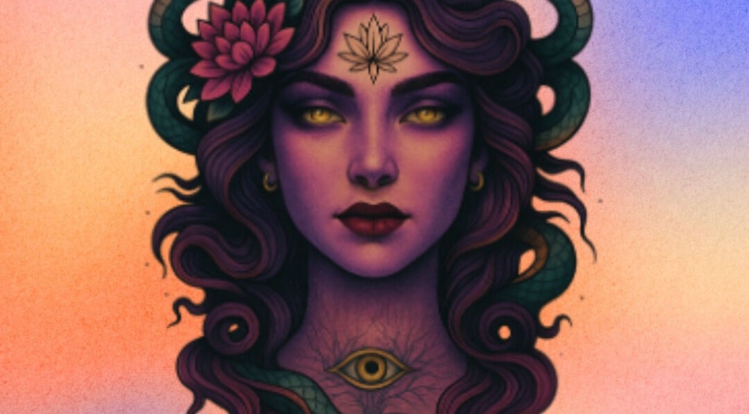 Mystische Illustration, inspiriert von Wellness bei Soul Art, Leipzig, Sachsen, DE, mit spirituellem Design.