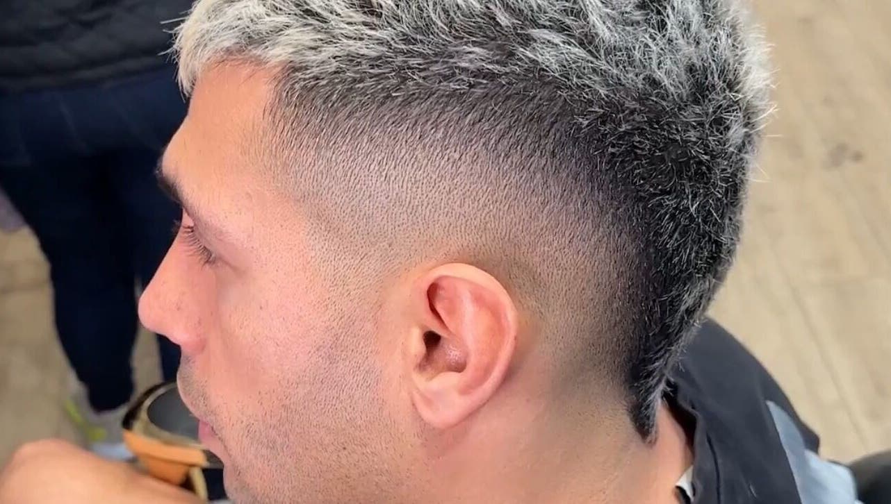 Close-up of trendy fade haircut done at AtiShanBeauty, Toronto, Ontario, CA.