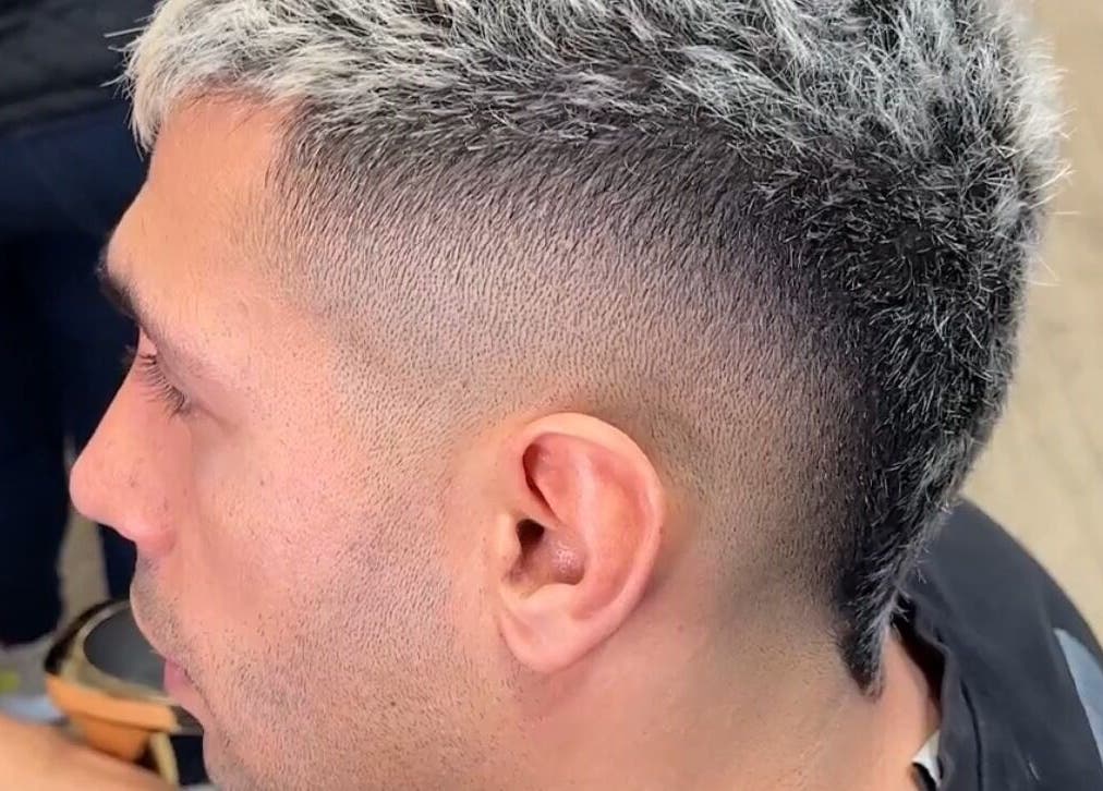 Close-up of trendy fade haircut done at AtiShanBeauty, Toronto, Ontario, CA.