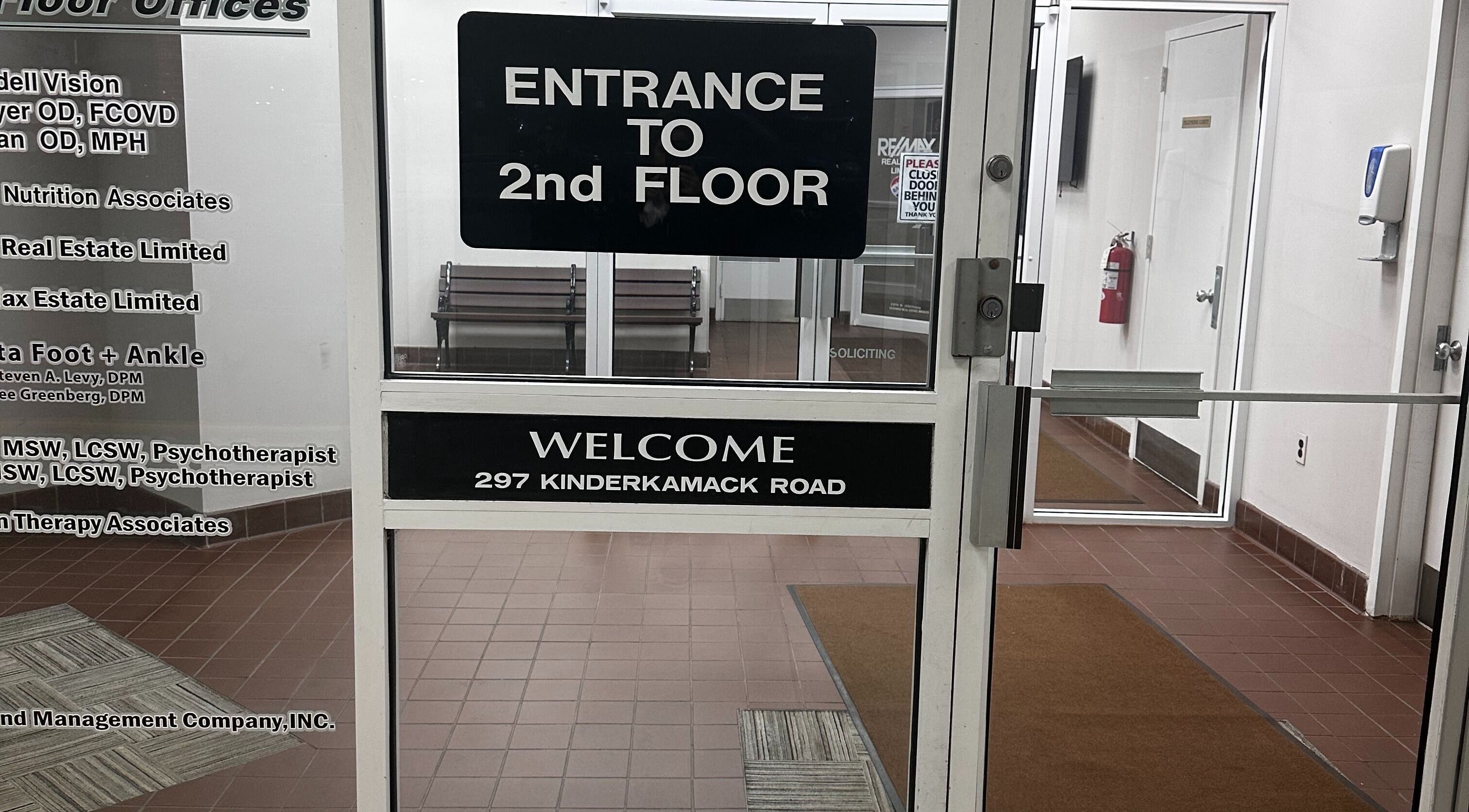 Welcome entrance at 297 Kinderkamack Road for Pro Wax Studio, Oradell, New Jersey, US.