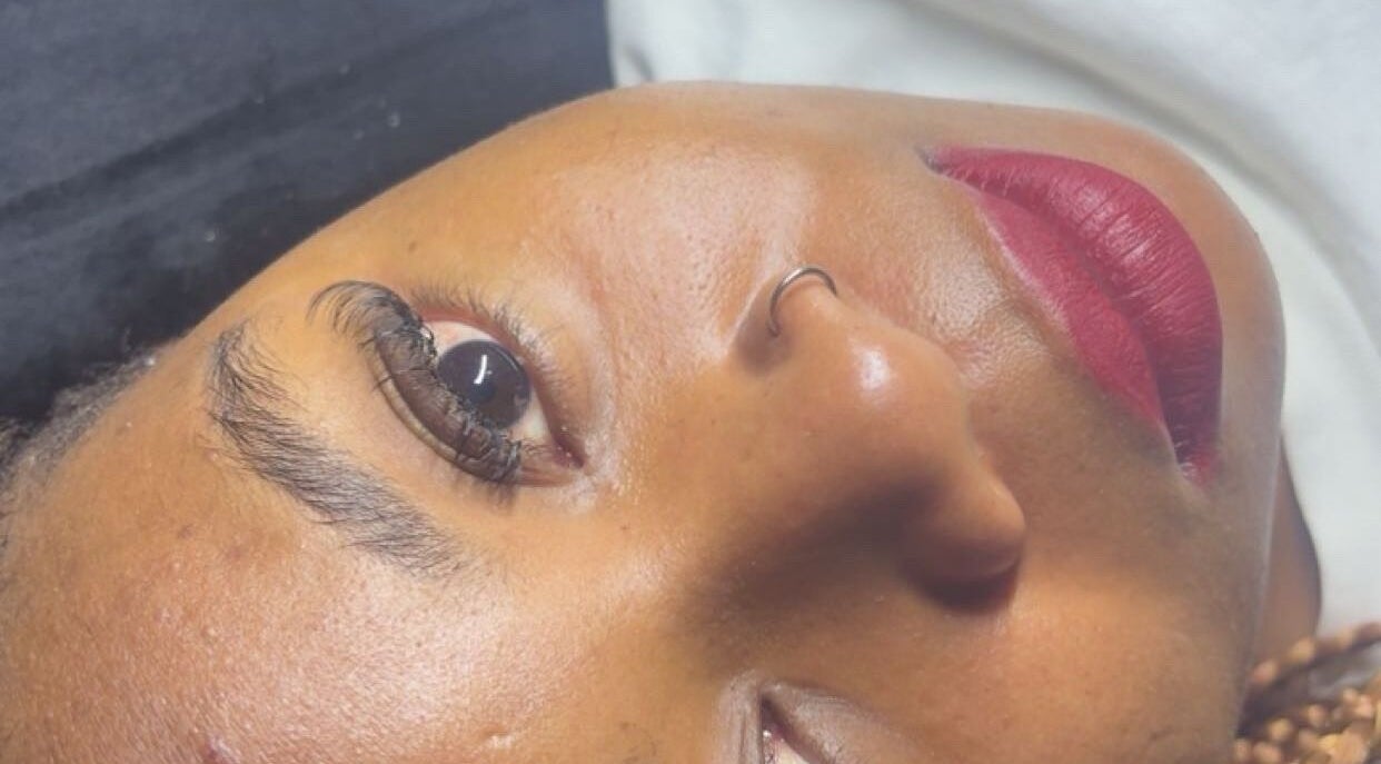 Close-up of eyelash extensions at UR HONESTY BEAUTY CO. STUDIO, Roodepoort, Gauteng, ZA.