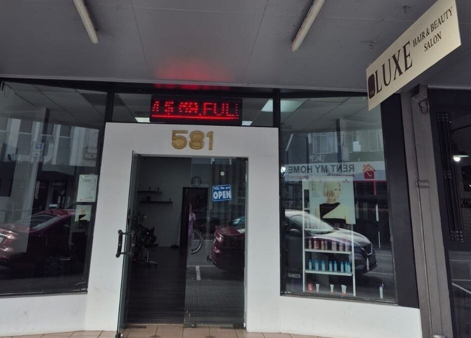 Entrance of Luxe Hair & Beauty Salon located in Hamilton, Waikato Region, NZ.
