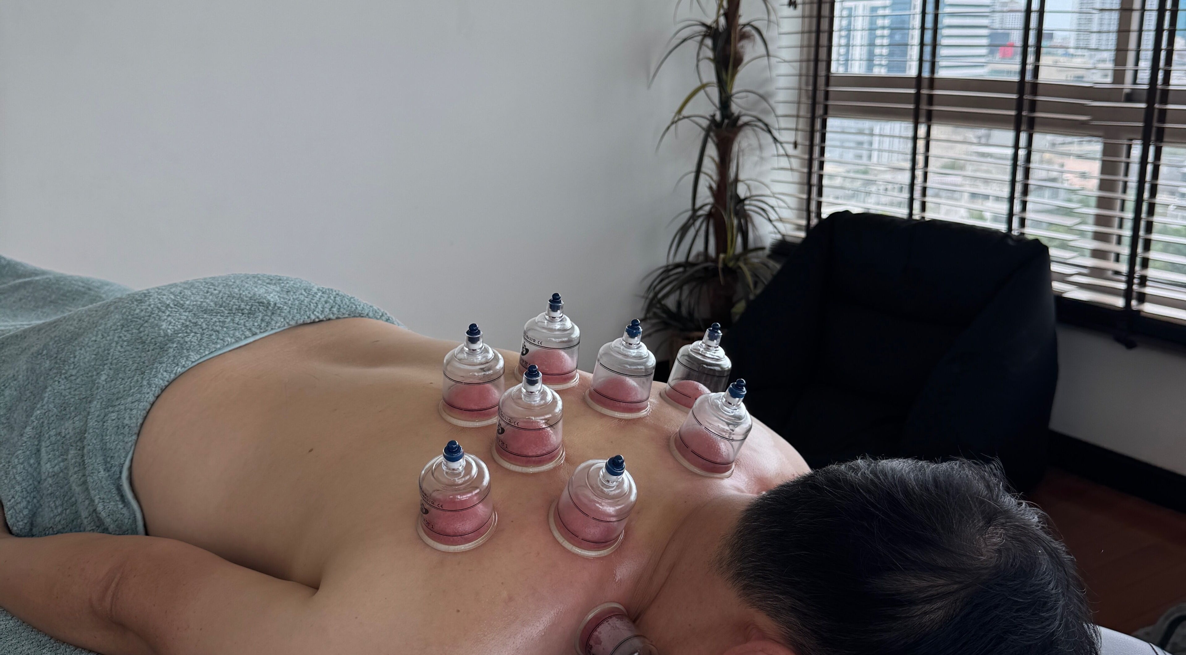 Cupping therapy at Soulistic, Krung Thep Maha Nakhon, offering relaxation and wellness in a serene setting.