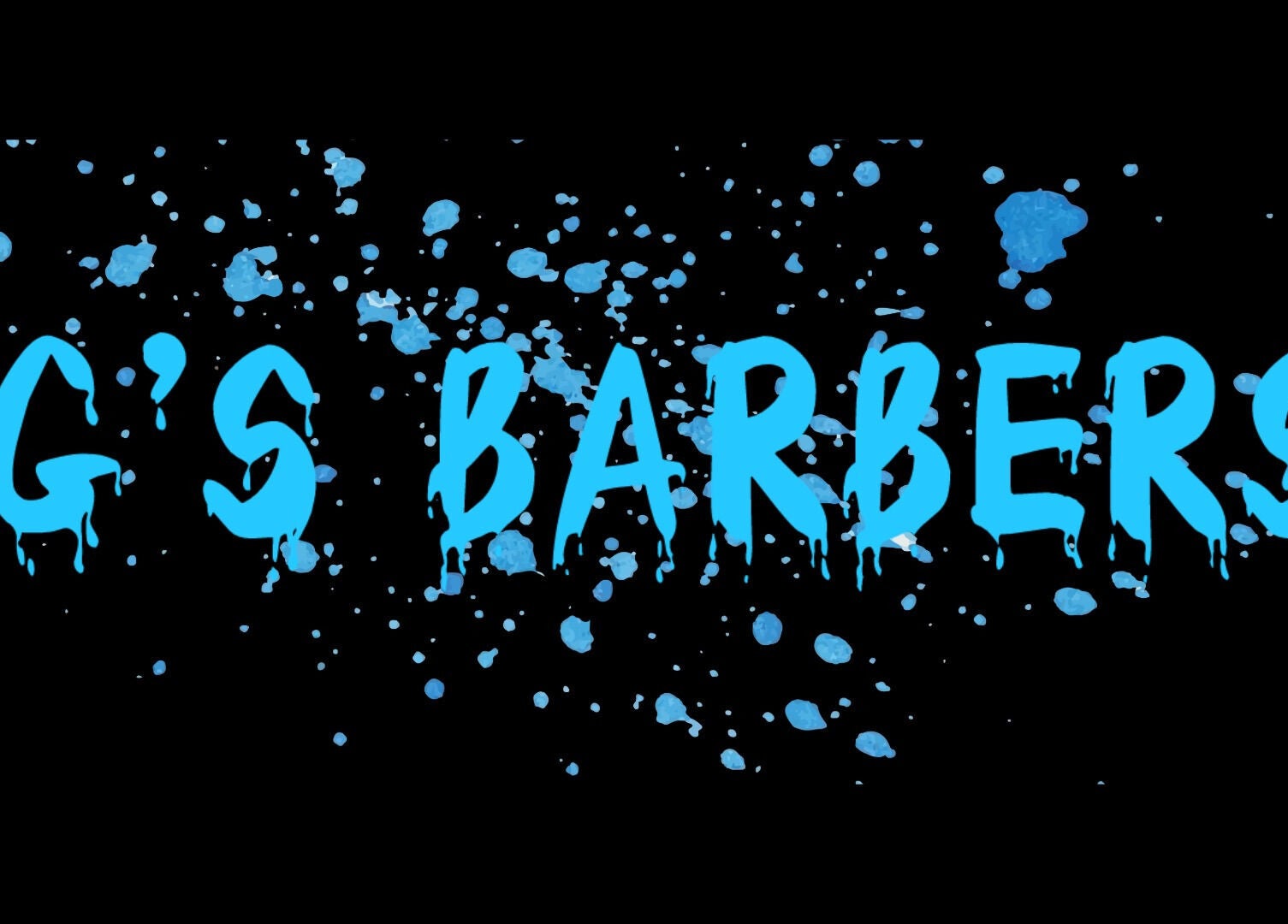 BGs Mobile Cuts logo in vibrant blue splatter design, Sutton-in-ashfield, England, GB.