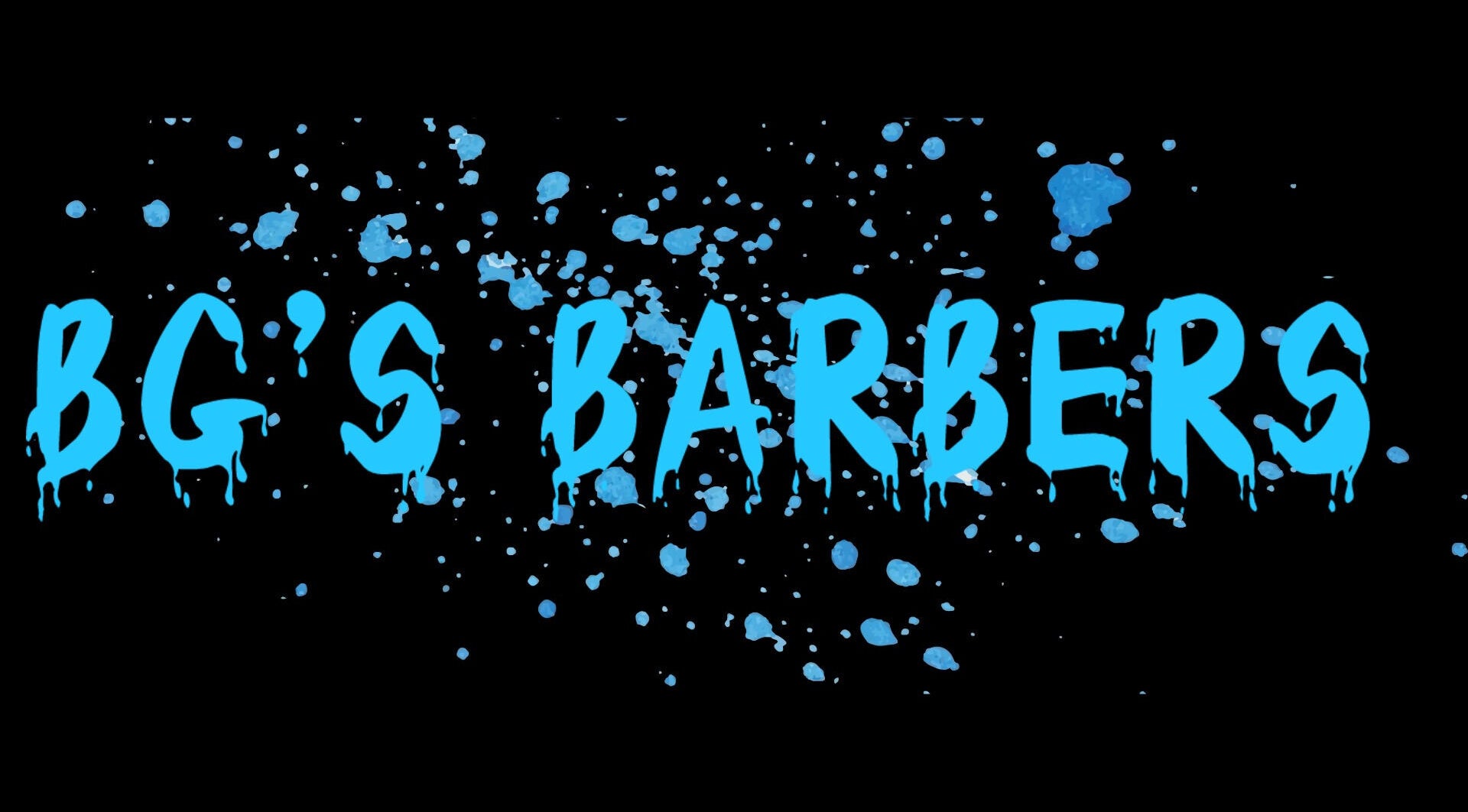 BGs Mobile Cuts logo in vibrant blue splatter design, Sutton-in-ashfield, England, GB.