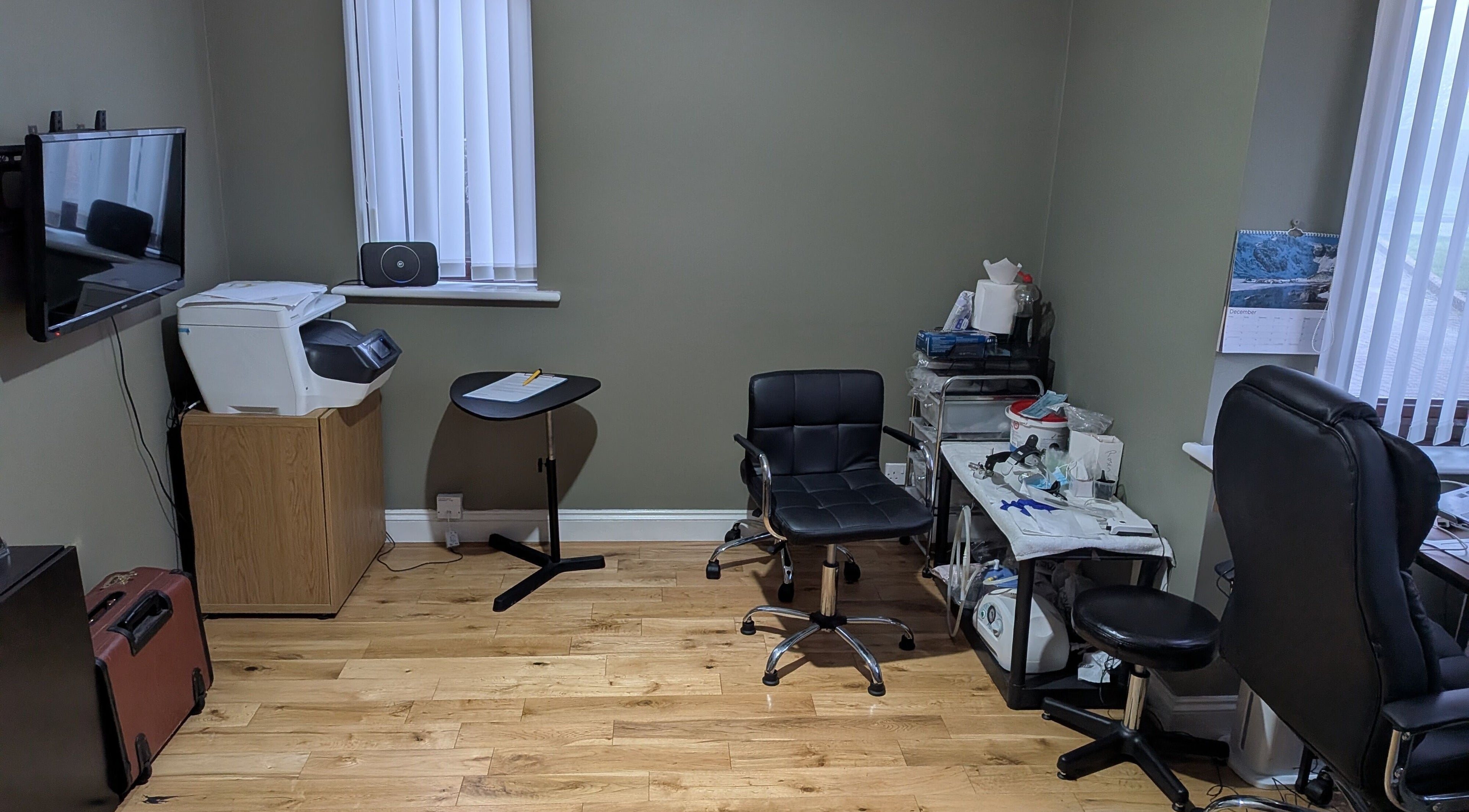 Interior of LB Audiology Services Ltd - East Durham Clinic in Hutton Henry, GB featuring chairs and equipment.