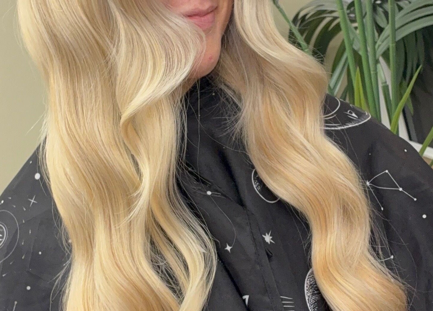 Blonde hair styled in elegant waves at Navie Studio, Hull, England, GB.