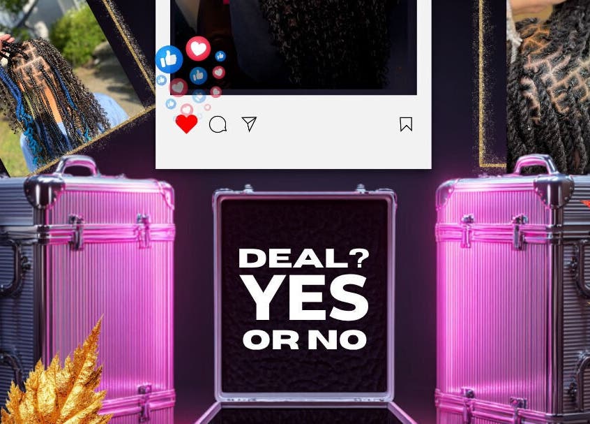 Colorful braided hairstyle with suitcases at KGStyles.co, Columbus, Ohio, US.