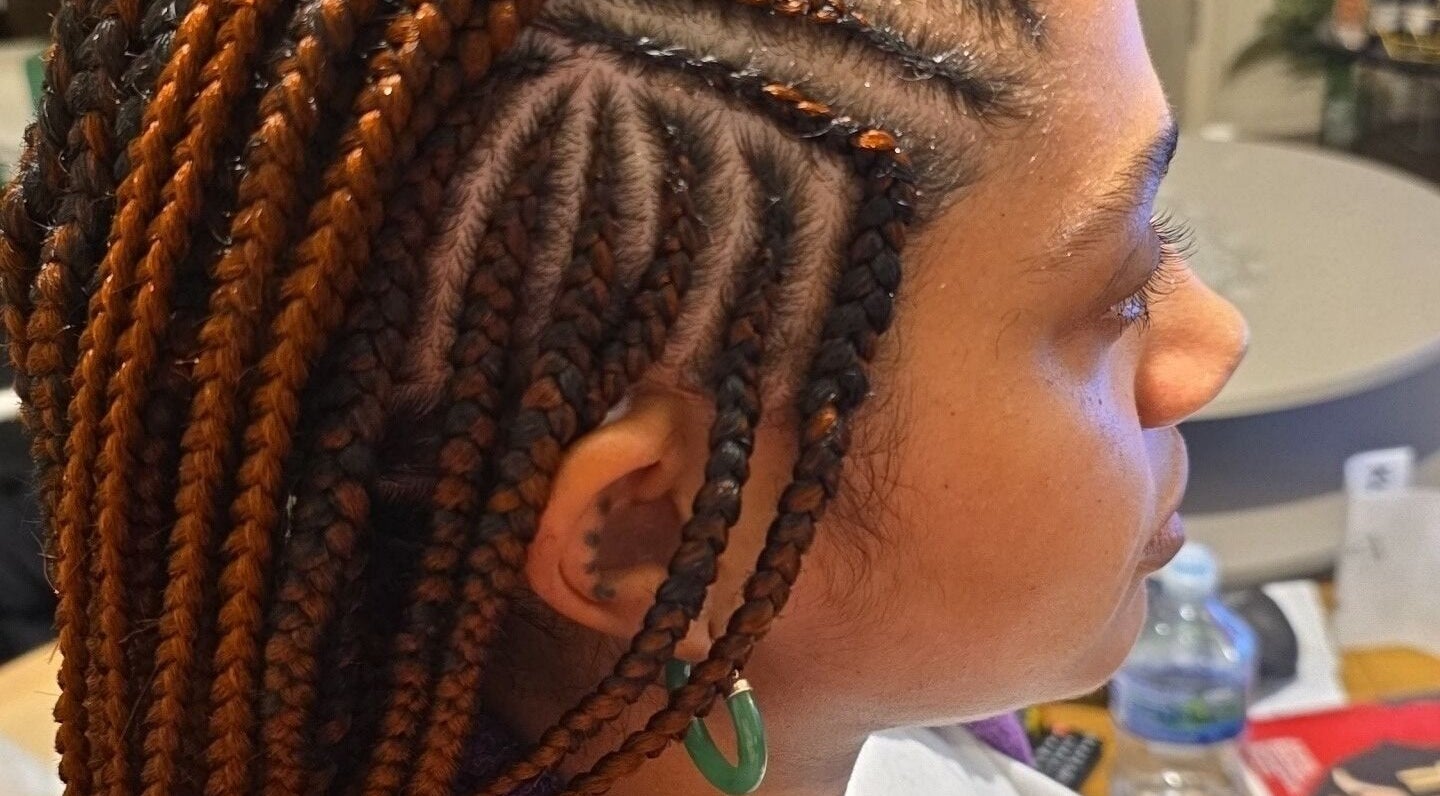 Detailed braids at Kaffy_houseofbeauty, London, England, GB showcasing expert hairstyling.