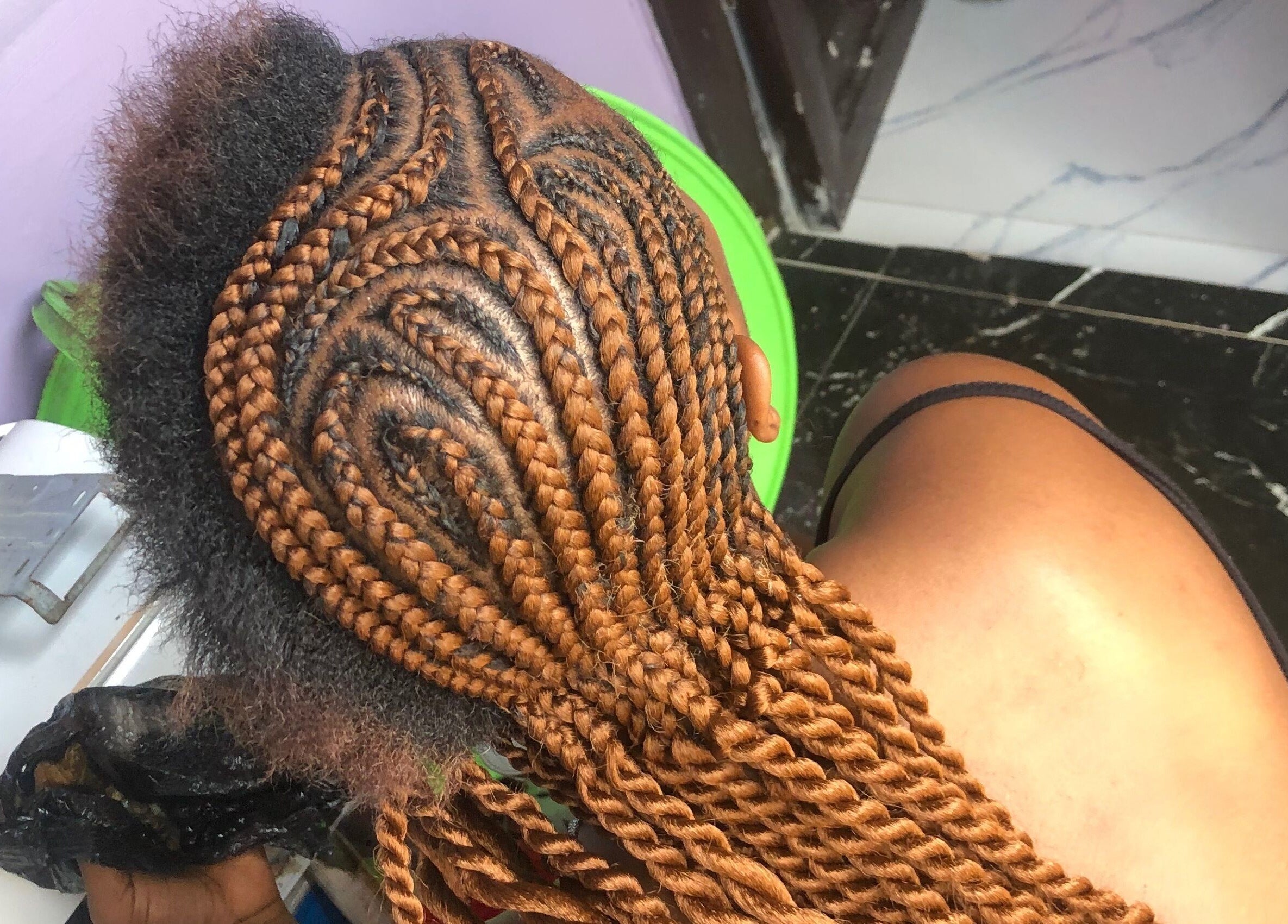 Intricate braided hairstyle at Haiz_by_temi, Port Harcourt, Rivers, NG, showcasing professional craftsmanship.