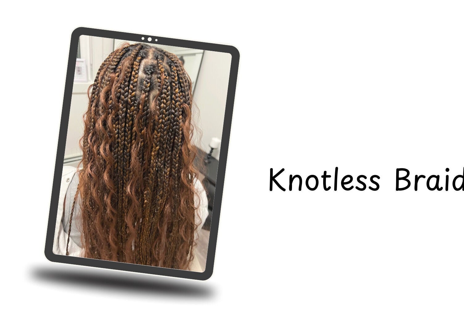 Intricate knotless braids styled at Crown & Co in Edmonton, Alberta, CA