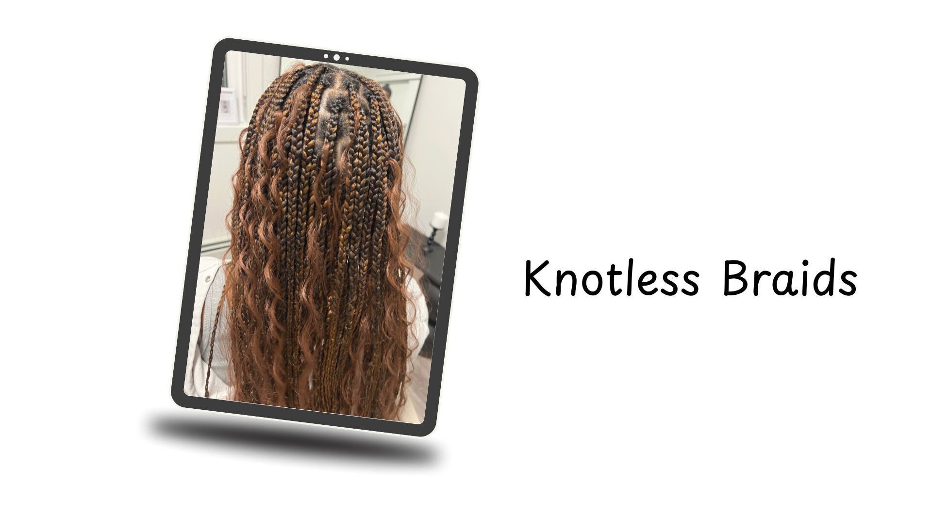 Intricate knotless braids styled at Crown & Co in Edmonton, Alberta, CA