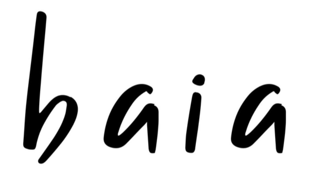 Stylized 'baia' script logo at PSI Breathing, Bridgetown, Saint Michael, BB.