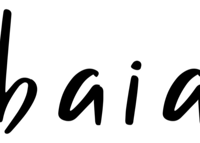 Stylized 'baia' script logo at PSI Breathing, Bridgetown, Saint Michael, BB.