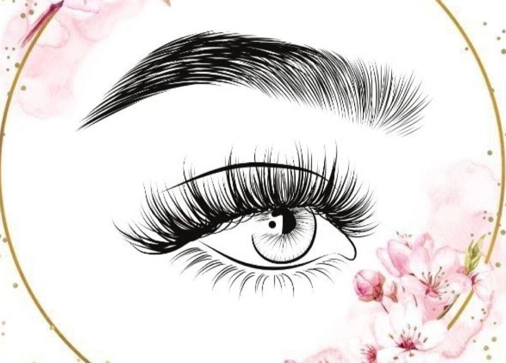 Artistic eye and floral design at Refined Lashes in Crawley, England, GB, showcasing beauty services.