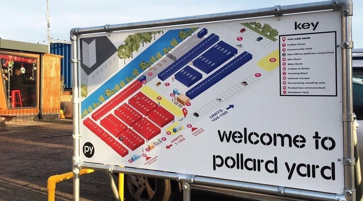 Exterior view of Pollard Yard site map near Remy Louis Hair in Manchester, England, GB.