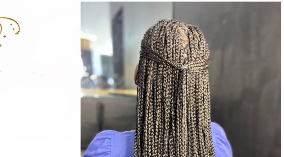 Intricate braided hairstyle at Royalty Pray & Hair Salon, Saint James, Saint James, BB.