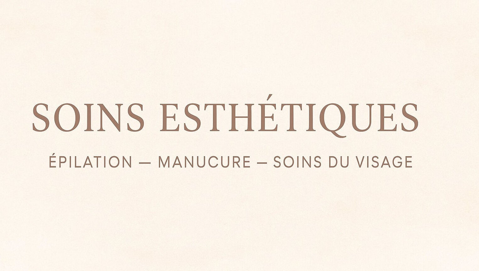 Elegant text banner of Camille Esthétiques & Soins in Rouyn-noranda, Québec, CA highlighting services.