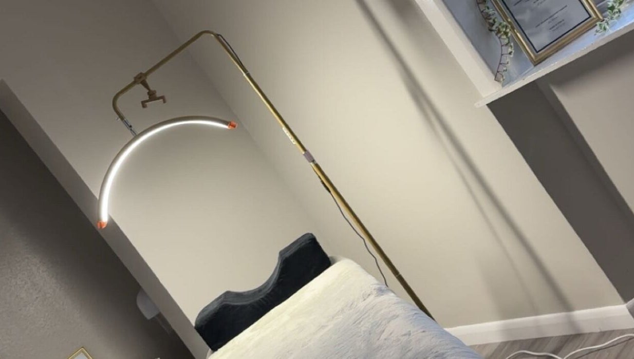 Relaxing massage bed at The Beauty Lab, Newark-on-trent, England, GB, under soft modern lighting.