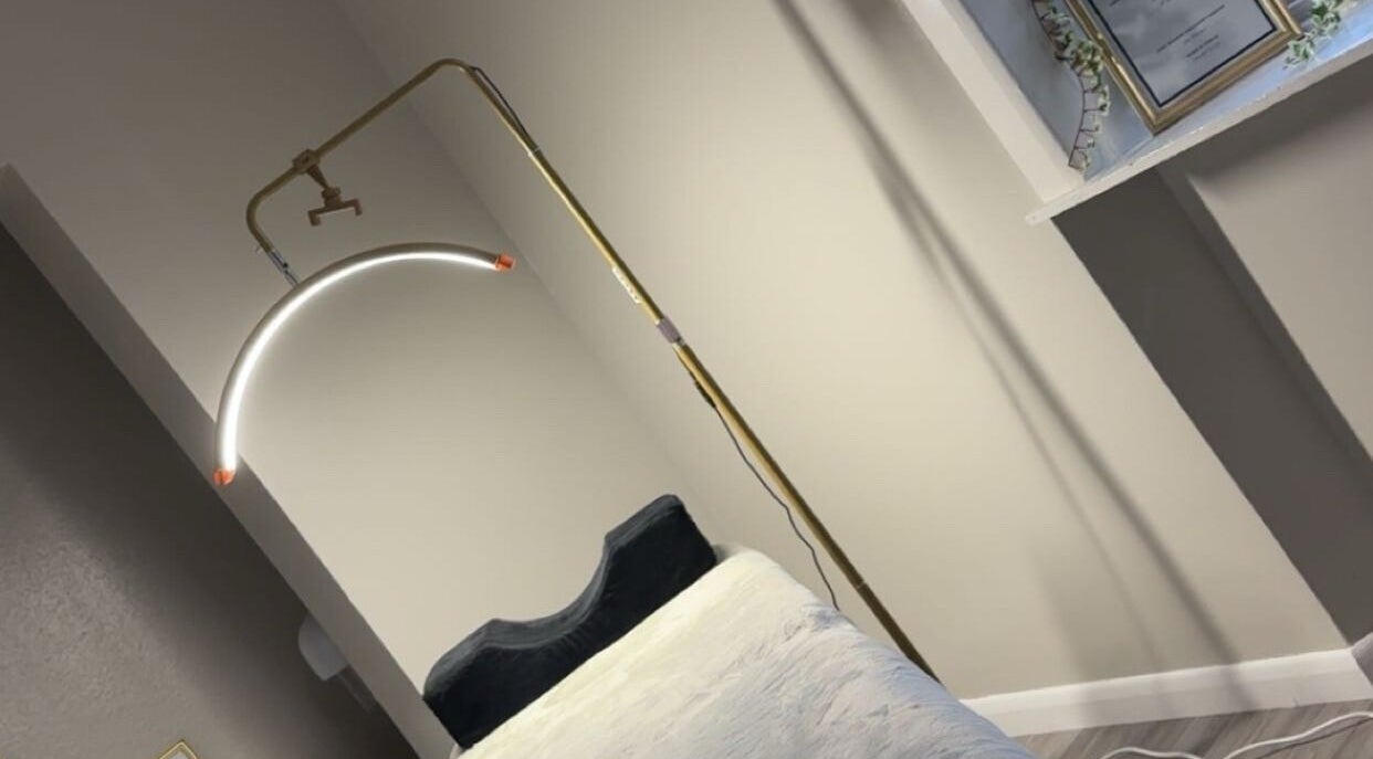 Relaxing massage bed at The Beauty Lab, Newark-on-trent, England, GB, under soft modern lighting.