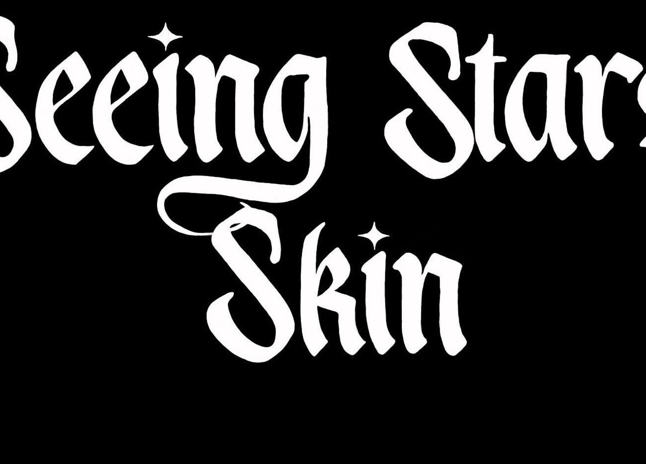Seeing Stars Skin logo in elegant white script, London, England, GB.