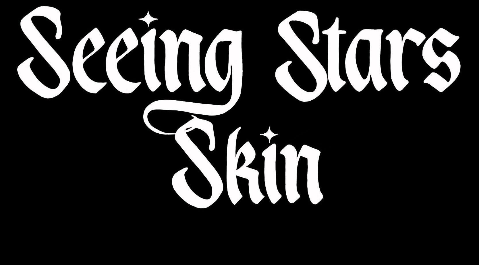 Seeing Stars Skin logo in elegant white script, London, England, GB.