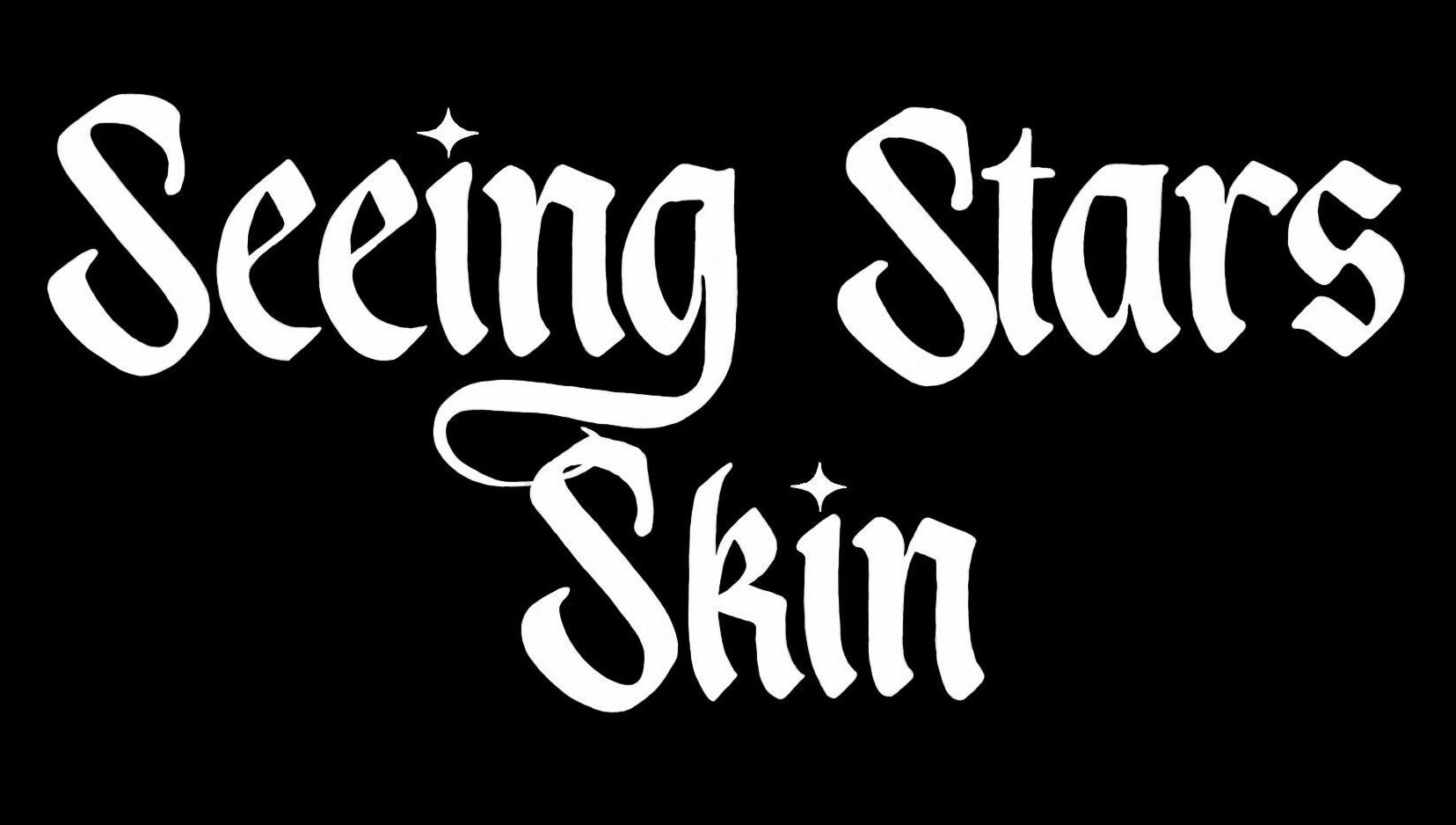Logo for Seeing Stars Skin, a beauty venue in London, England, GB with elegant font on black background.