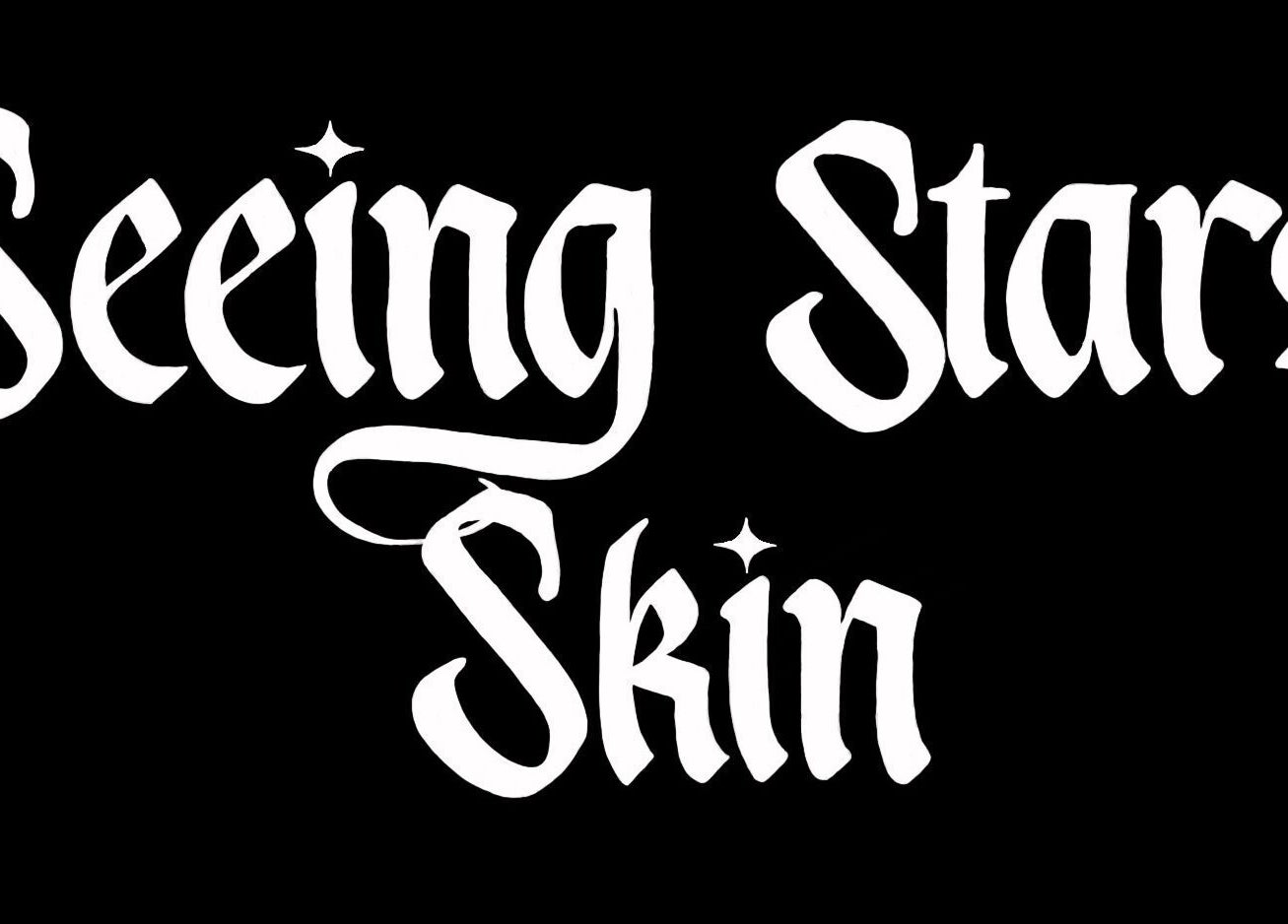 Logo for Seeing Stars Skin, a beauty venue in London, England, GB with elegant font on black background.