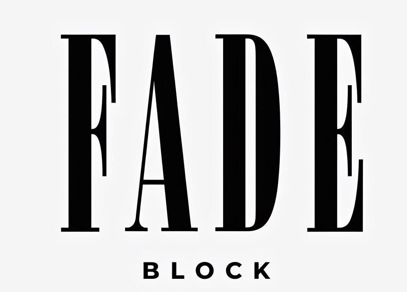 Logotipo moderno de FADE BLOCK en Los Olvera, Querétaro, MX, diseño estilizado y minimalista.
