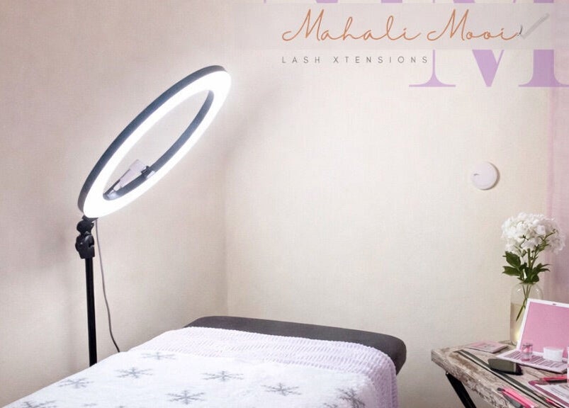Relaxing lash extension room at Mahali Mooi, Portmore, St. Catherine Parish, JM, featuring a treatment bed.