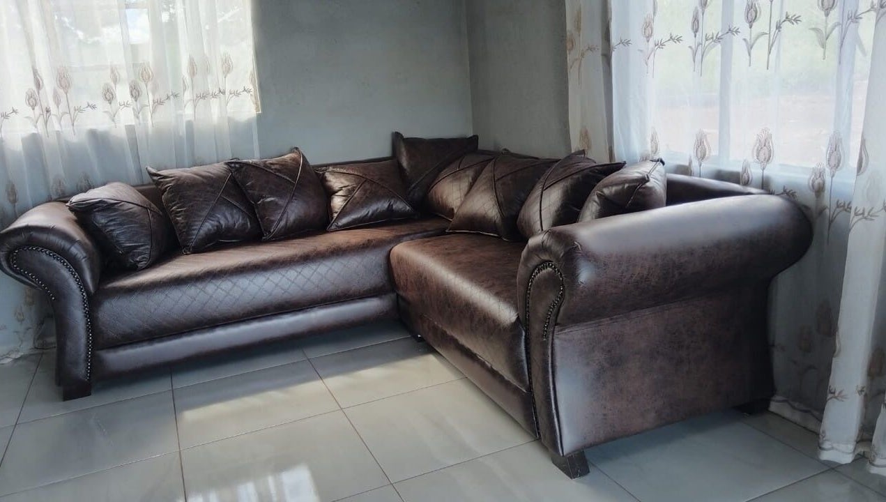 Cozy leather sofa at Mini Nails Bar, Pongola, KZN, ZA. Perfect relaxation spot.
