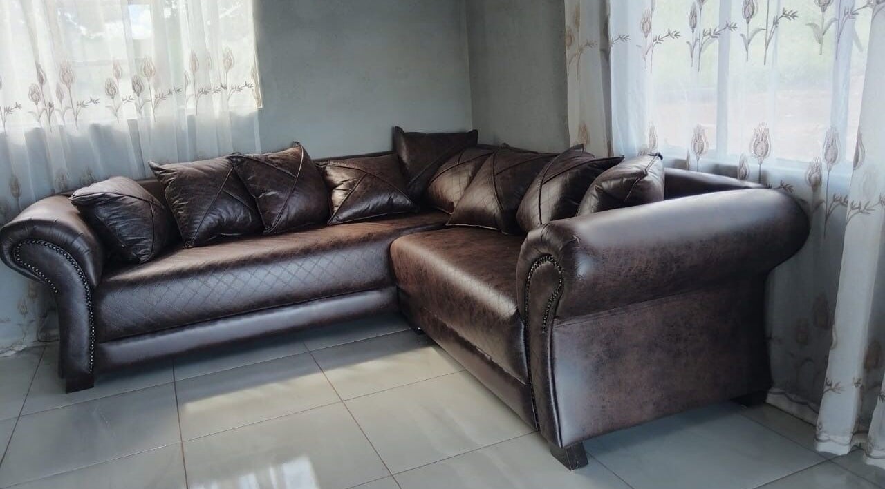 Cozy leather sofa at Mini Nails Bar, Pongola, KZN, ZA. Perfect relaxation spot.
