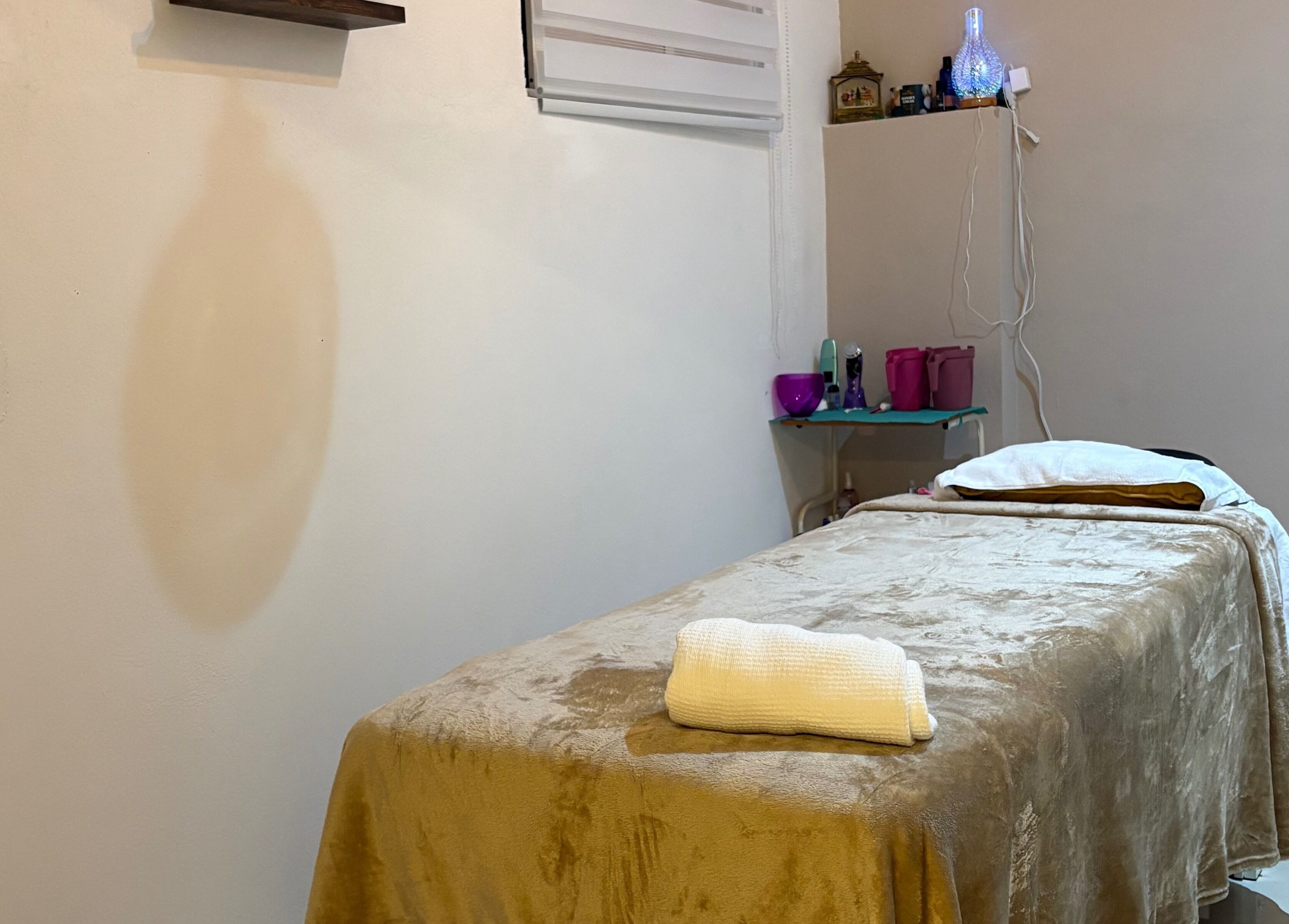 Massage table with cozy blanket at Luma Spa & Beauty, Ciudad De México, Ciudad De México, MX.