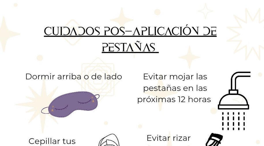 Guía post-aplicación de pestañas en Alquimia Studio, Ciudad Apodaca, Nuevo León, MX.