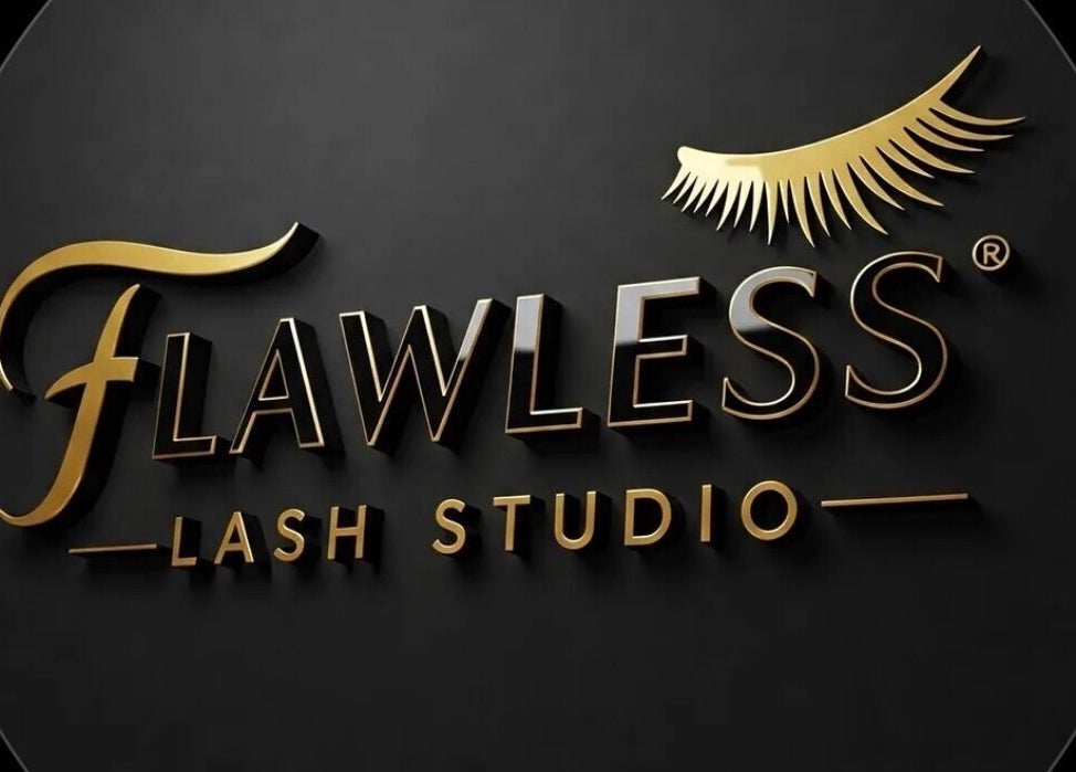 Flawless Lash Studio logo in Windhoek, Khomas Region, NA set against a sleek black background.