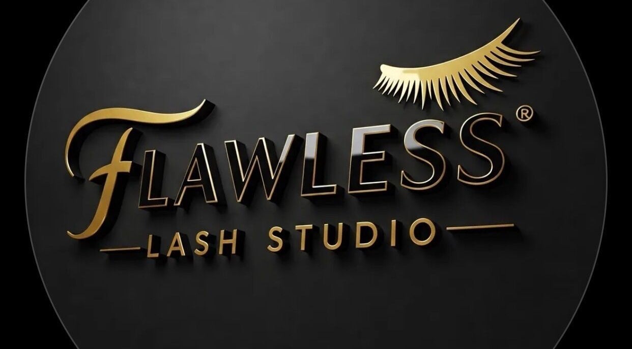 Flawless Lash Studio logo in Windhoek, Khomas Region, NA set against a sleek black background.