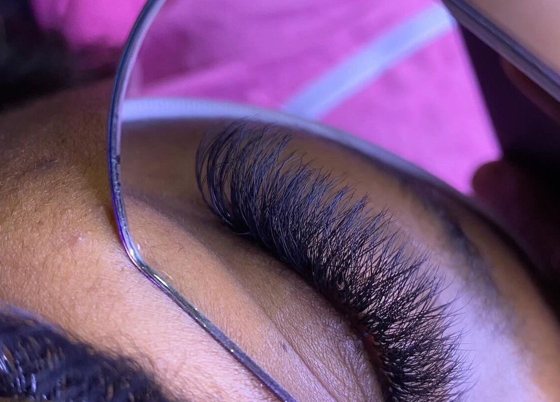Close-up of lush eyelashes at Flawless Lash Studio, Windhoek, Khomas Region, NA.