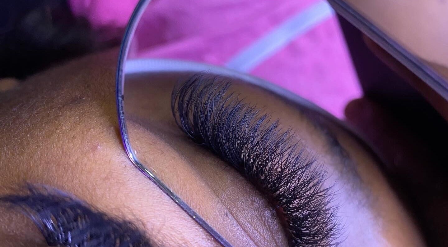 Close-up of lush eyelashes at Flawless Lash Studio, Windhoek, Khomas Region, NA.
