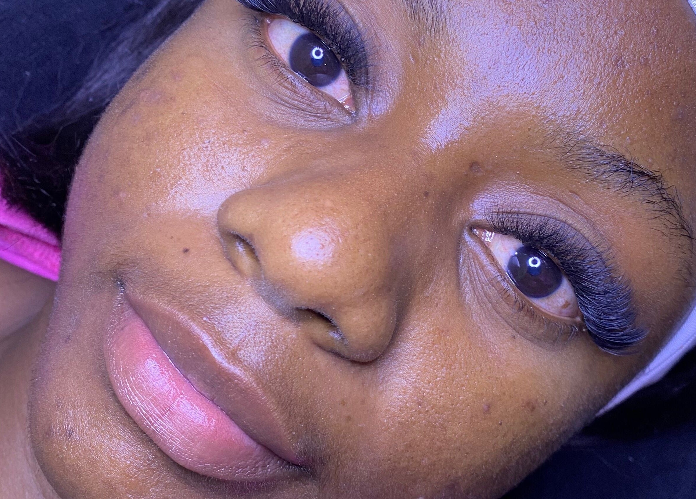 Close-up of eyelash extensions at Flawless Lash Studio, Windhoek, Khomas Region, NA.