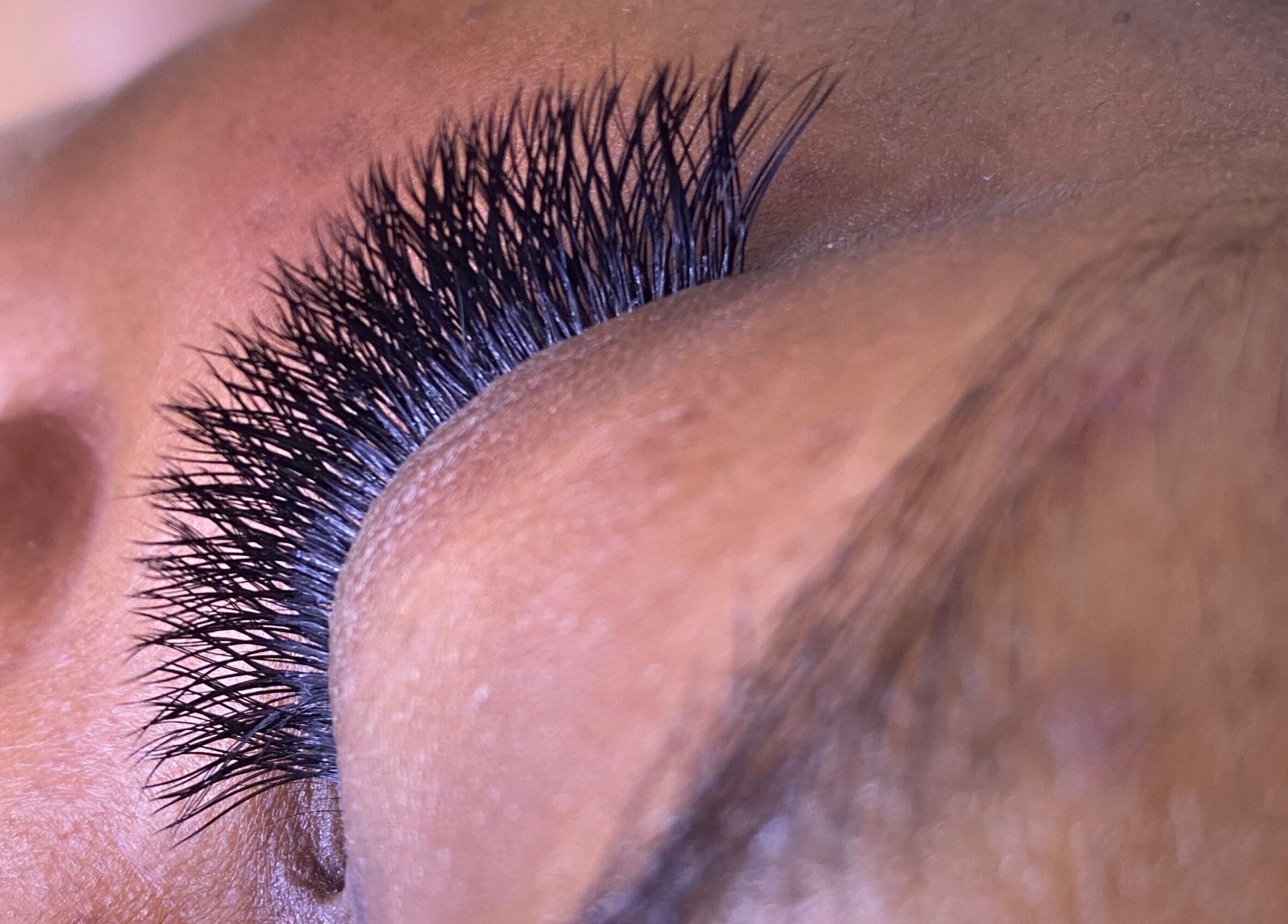 Close-up of expertly applied eyelash extensions at Flawless Lash Studio, Windhoek, Khomas Region, NA.