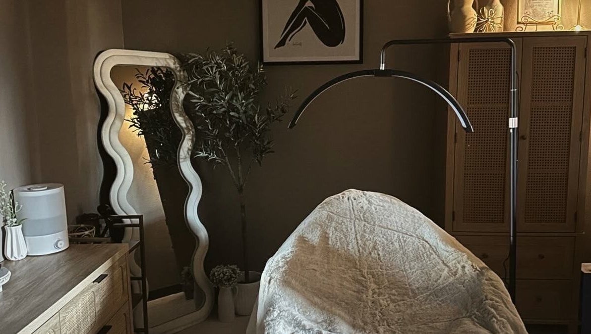 Tranquil treatment room at Honey Tone Beauty Studio, Portmore, St. Catherine Parish, JM, featuring elegant decor.