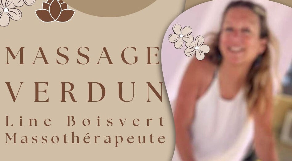 Massage Verdun Line Boisvert in Montréal, Québec, CA offers a calming spa ambiance with floral accents.