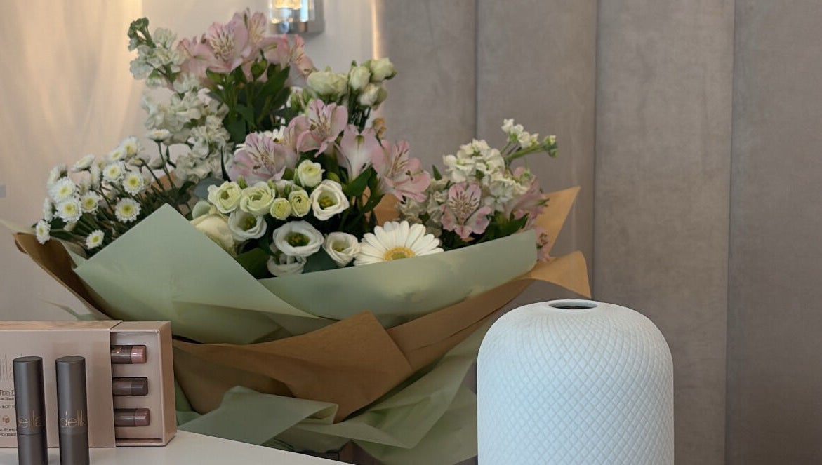 Elegant flower bouquet at With Love, Highcliffe, England, GB, enhancing the wellness atmosphere.