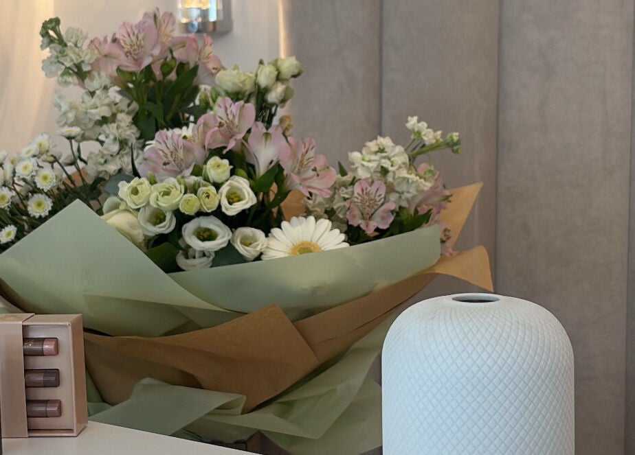 Elegant flower bouquet at With Love, Highcliffe, England, GB, enhancing the wellness atmosphere.