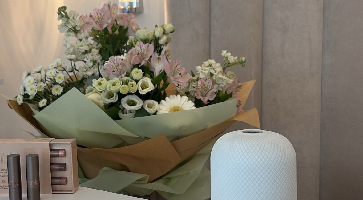 Elegant flower bouquet at With Love, Highcliffe, England, GB, enhancing the wellness atmosphere.