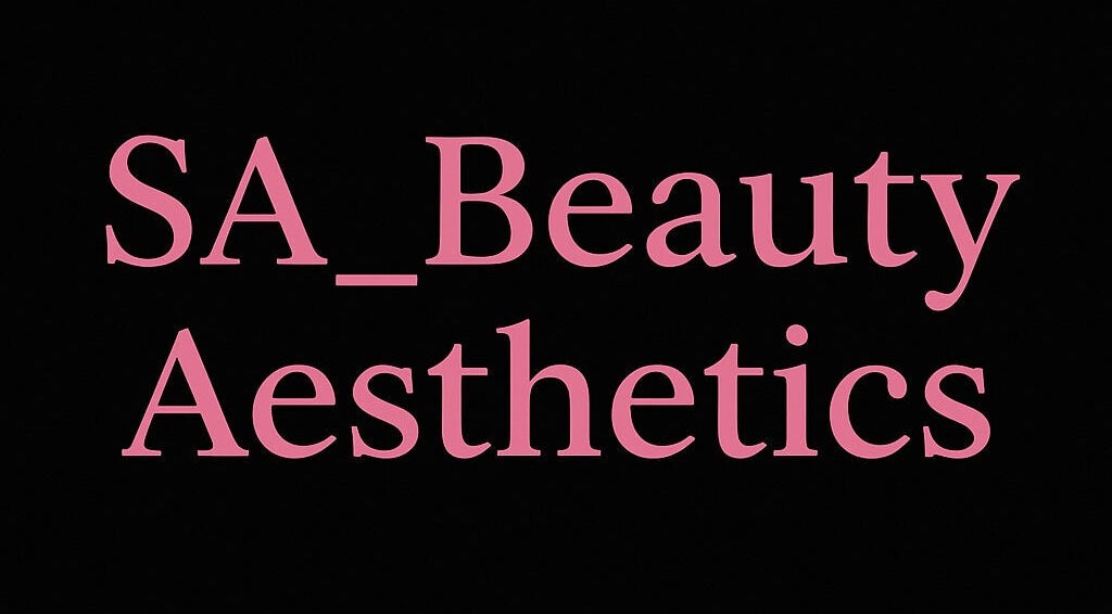 Pink text 'SA_Beauty_Aesthetics' on black background, Nottingham, England, GB venue logo.