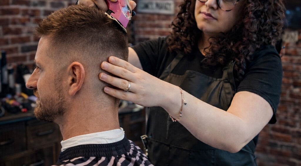 Professional haircut at Sanctuary Barber Co, Beaverton, Oregon, US. Stylish grooming for men.