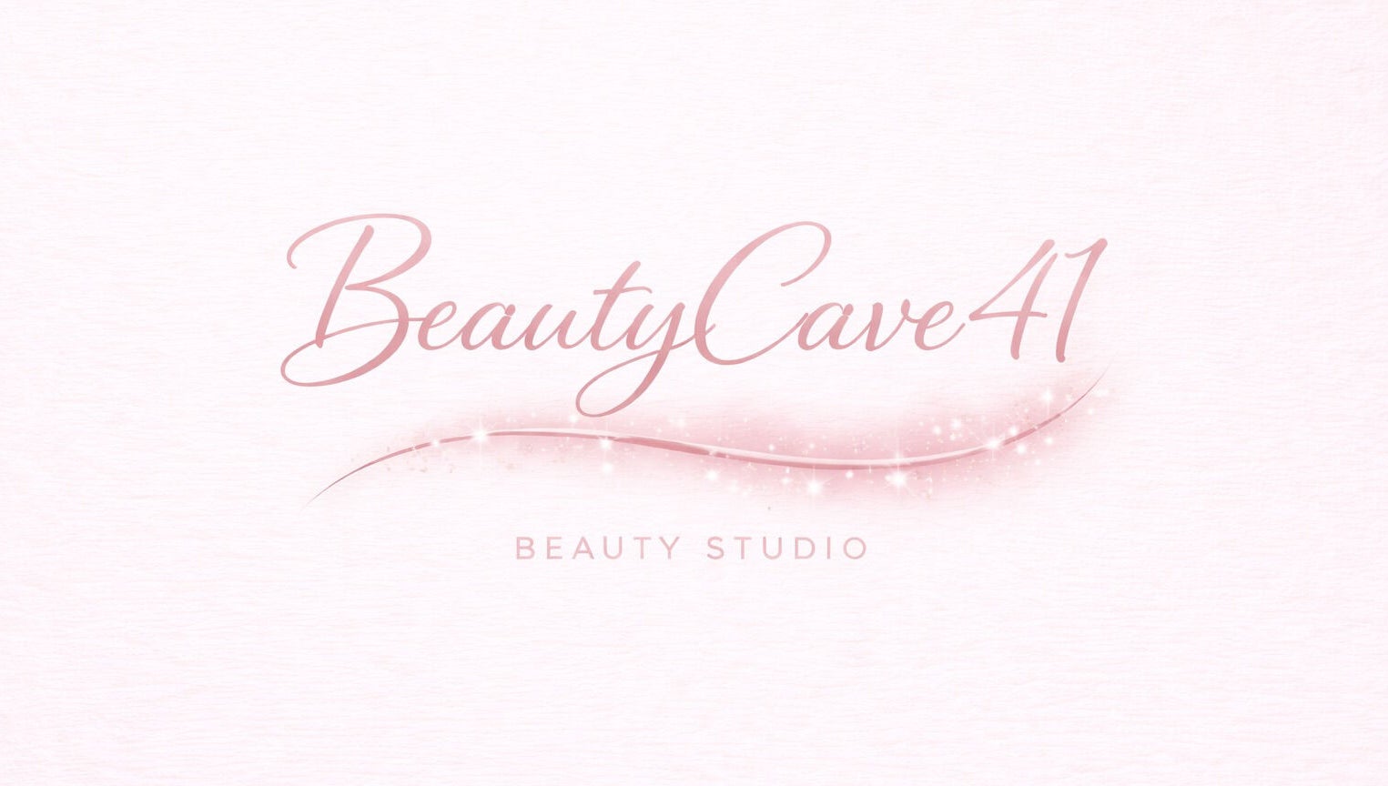 Elegant Beautycave41 logo on a soft pink background, Halesowen, England, GB.